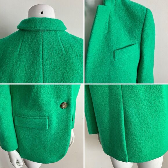 100% Italian Wool Double Faced Blazer J. CREW Green Leighton Jacket 2 - Picture 7 of 13